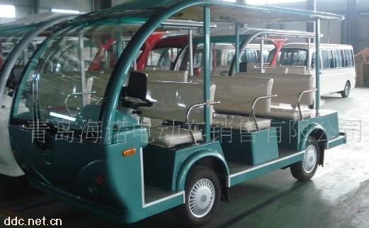 益高8座绿色电动观光游览车