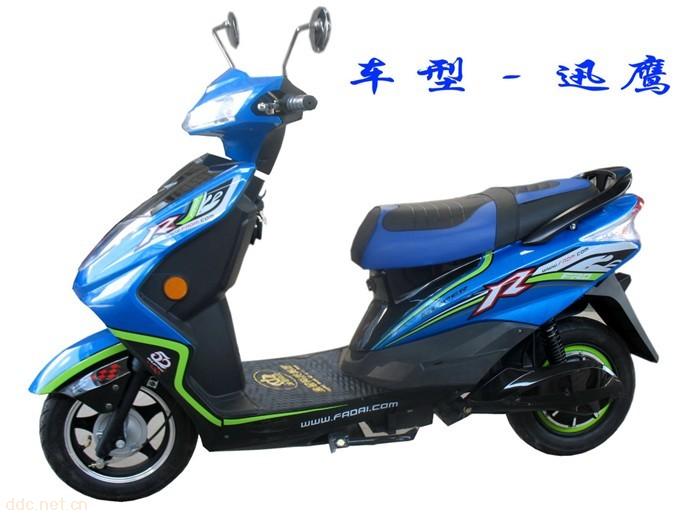 君都60V迅鹰蓝色时尚电动摩托车