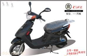 上海君都500W巧格黑色电动摩托车