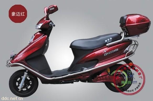 阿莎玛中沙红色豪华电动摩托车