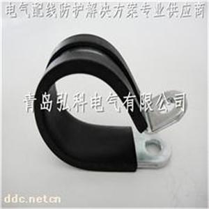 山东连胶条式管夹，青岛弘科