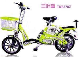 天津三叶草绿色简易电动自行车