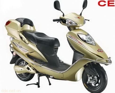 传琪香槟色豪华电动摩托车