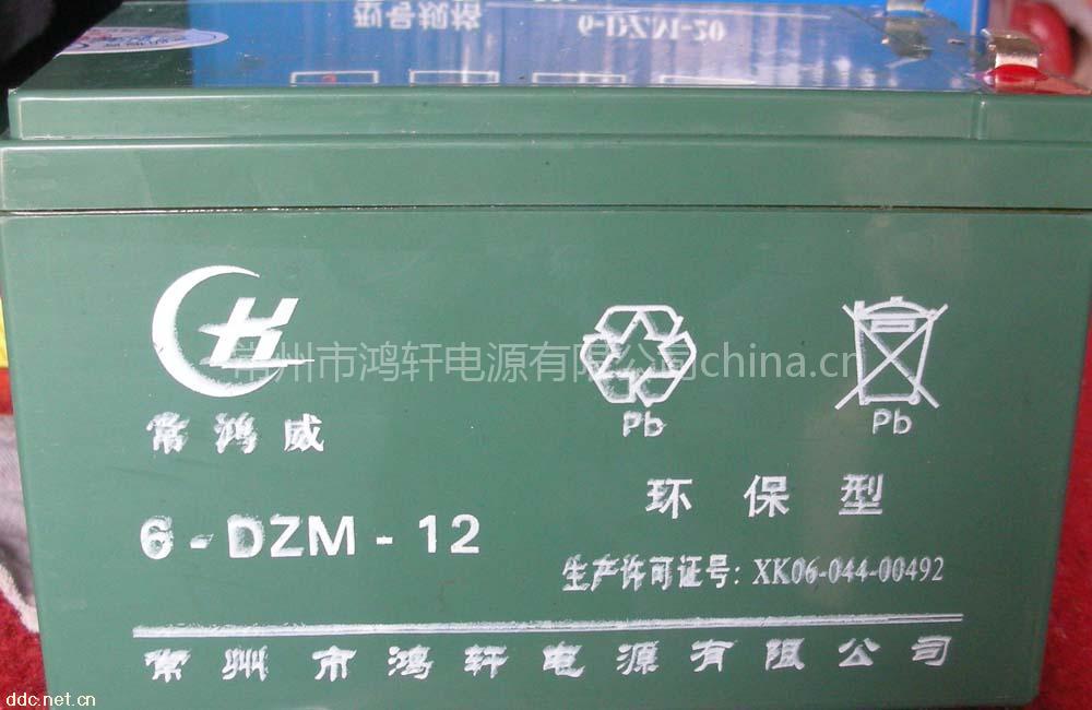 常州鸿轩6-DZM-12电动车蓄电池