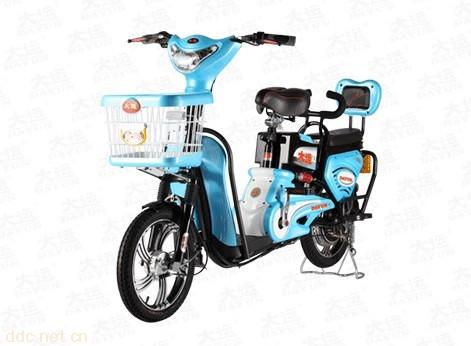 大运逸蝶蓝色简易电动自行车