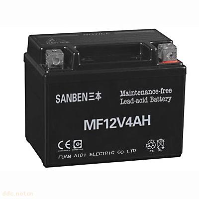 福安三本全密闭铝酸系列MF12V4AH摩托车蓄电池