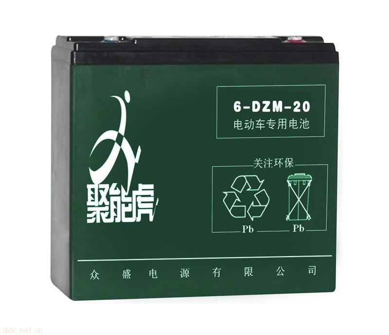 聚能虎6-DZM-20电动车铅酸蓄电池