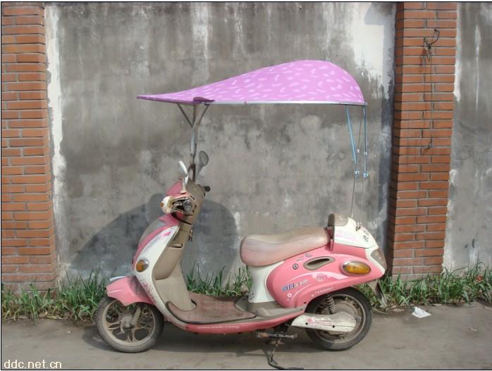 电动车蓬大号双层紫小花