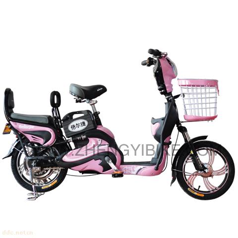 天津夏之星16寸粉色电动自行车